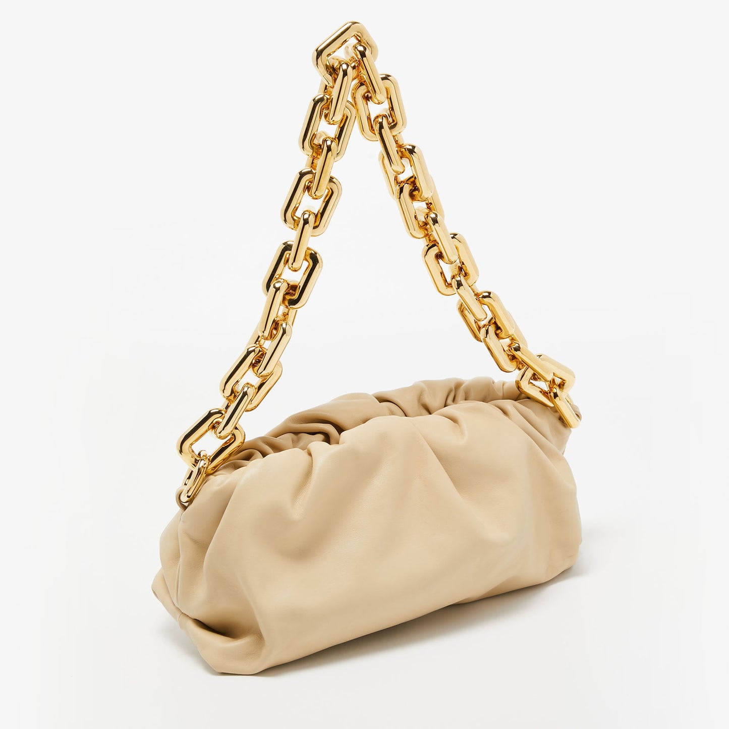 BOTTEGA VENETA Beige Leather The Chain Pouch Bag