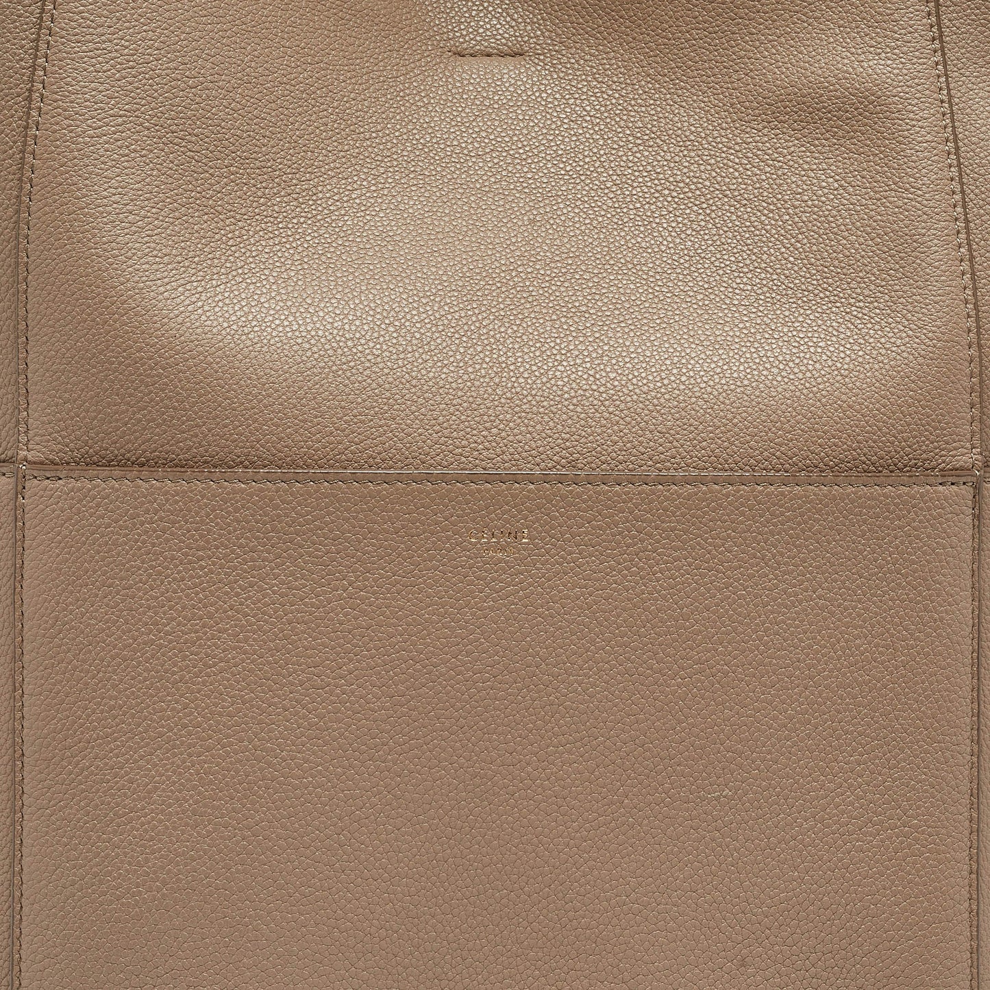 CELINE Beige Leather Sangle Bucket Bag