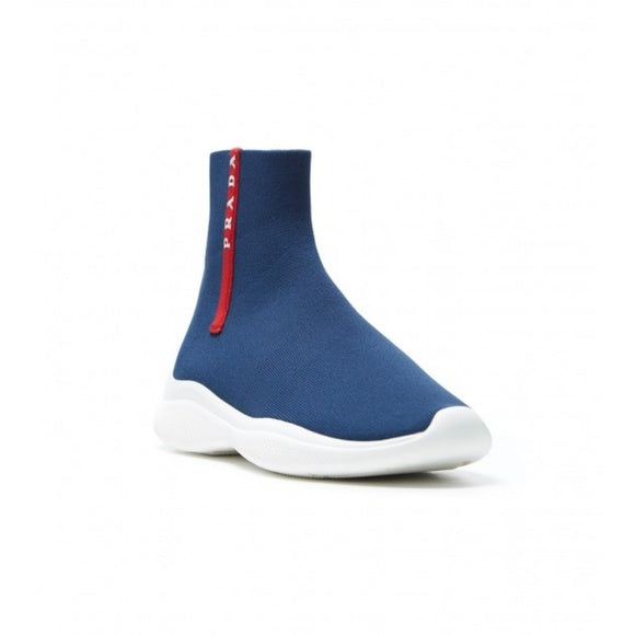 PRADA LOGO TECH KNIT SOCK BOOTIE