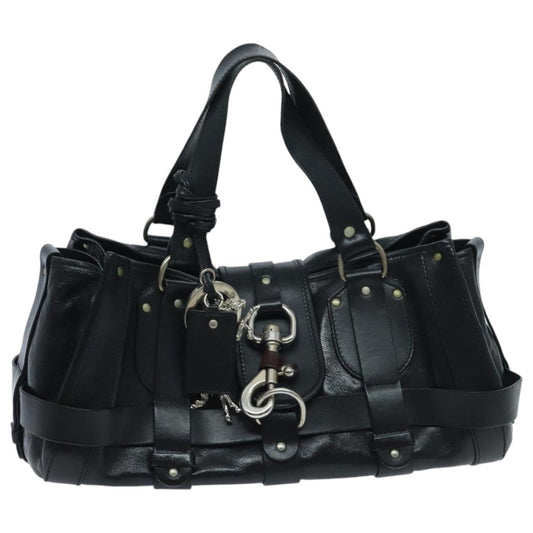 Chloe Kerala Horse Hand Bag Leather Black Silver mr610