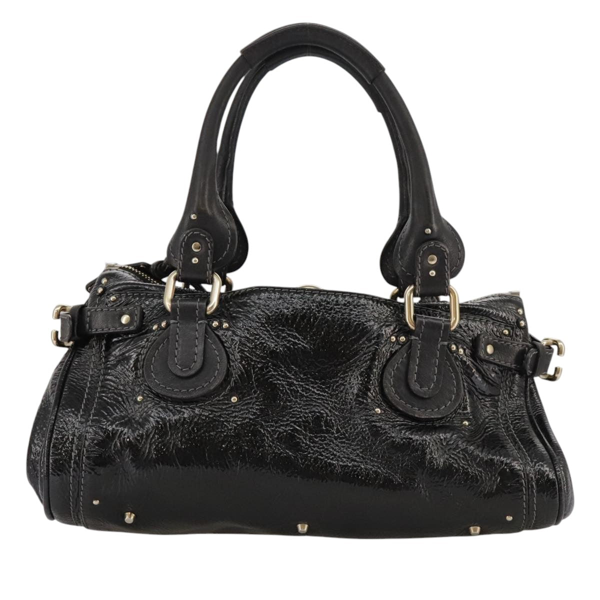 Chloe Paddington Hand Bag Enamel Black mr780