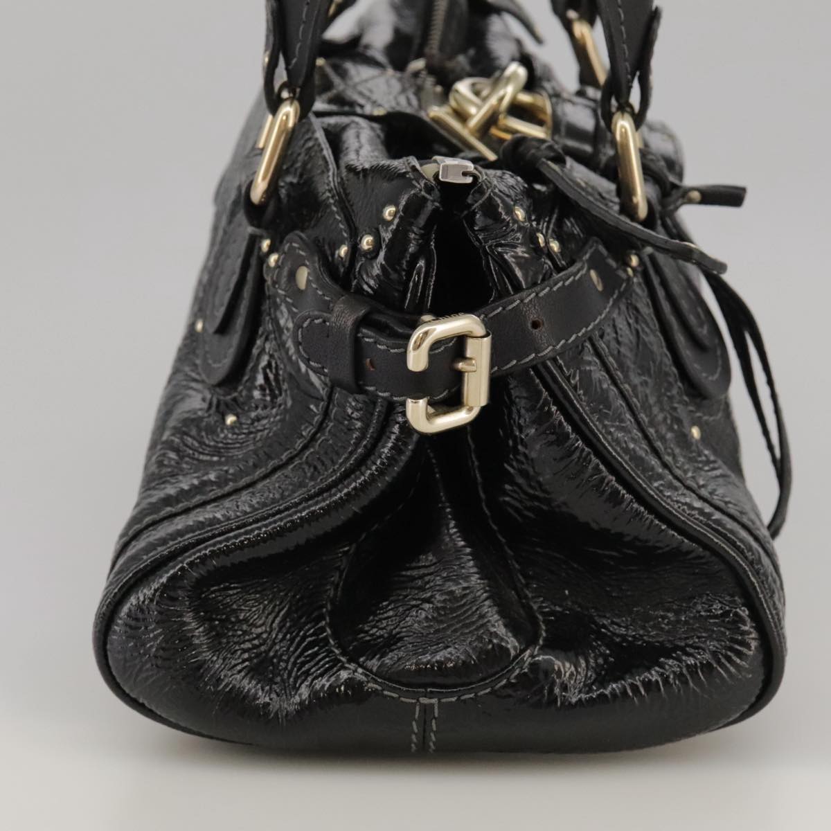 Chloe Paddington Hand Bag Enamel Black mr780