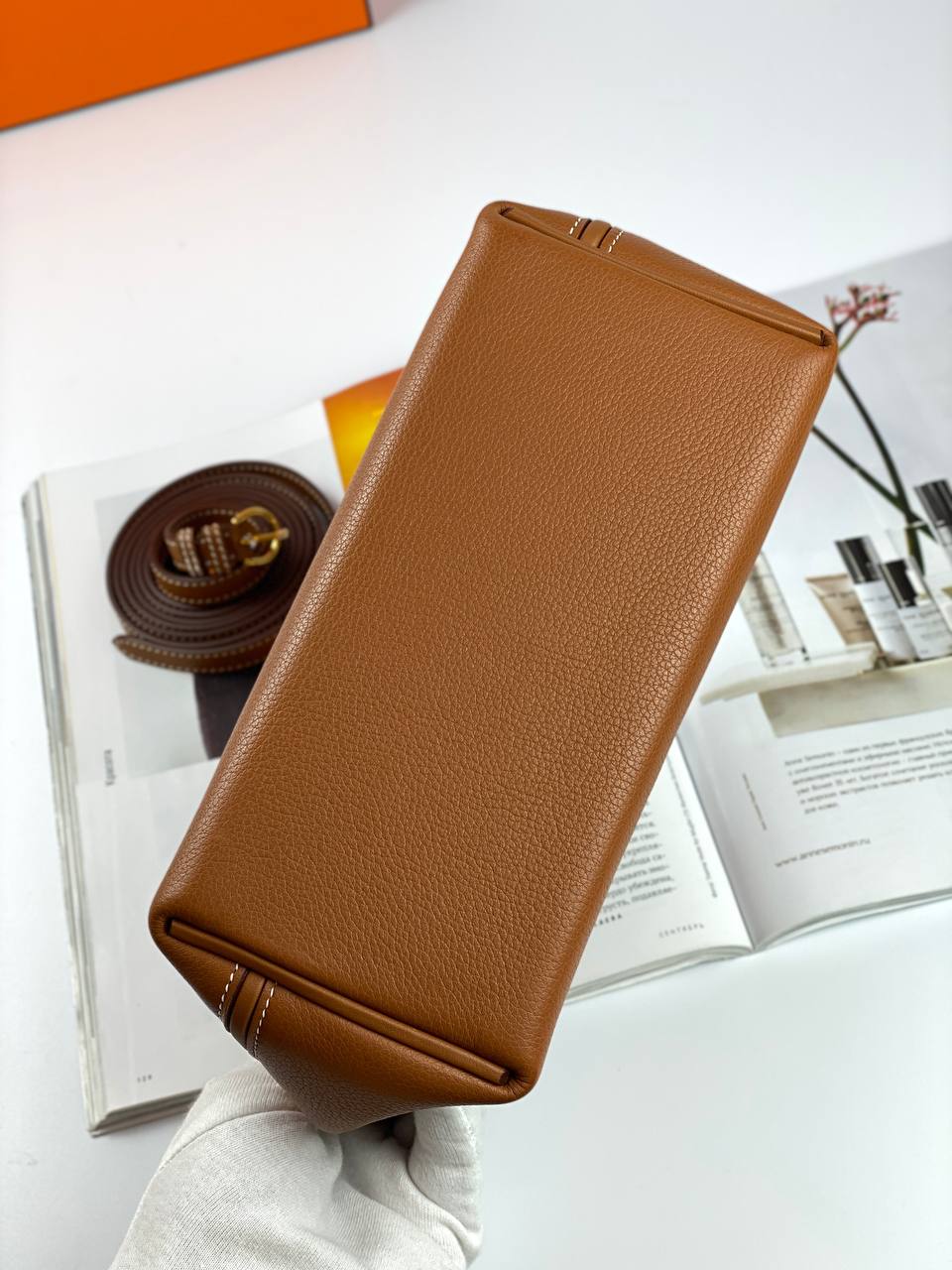 Hermes 24/24 Bag Evercolor with Swift 21 brown Gold Hardware