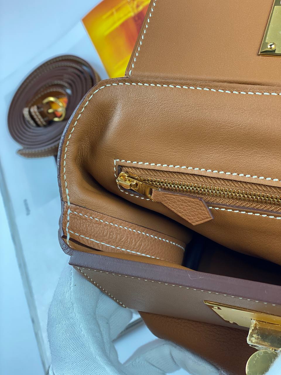 Hermes 24/24 Bag Evercolor with Swift 21 brown Gold Hardware