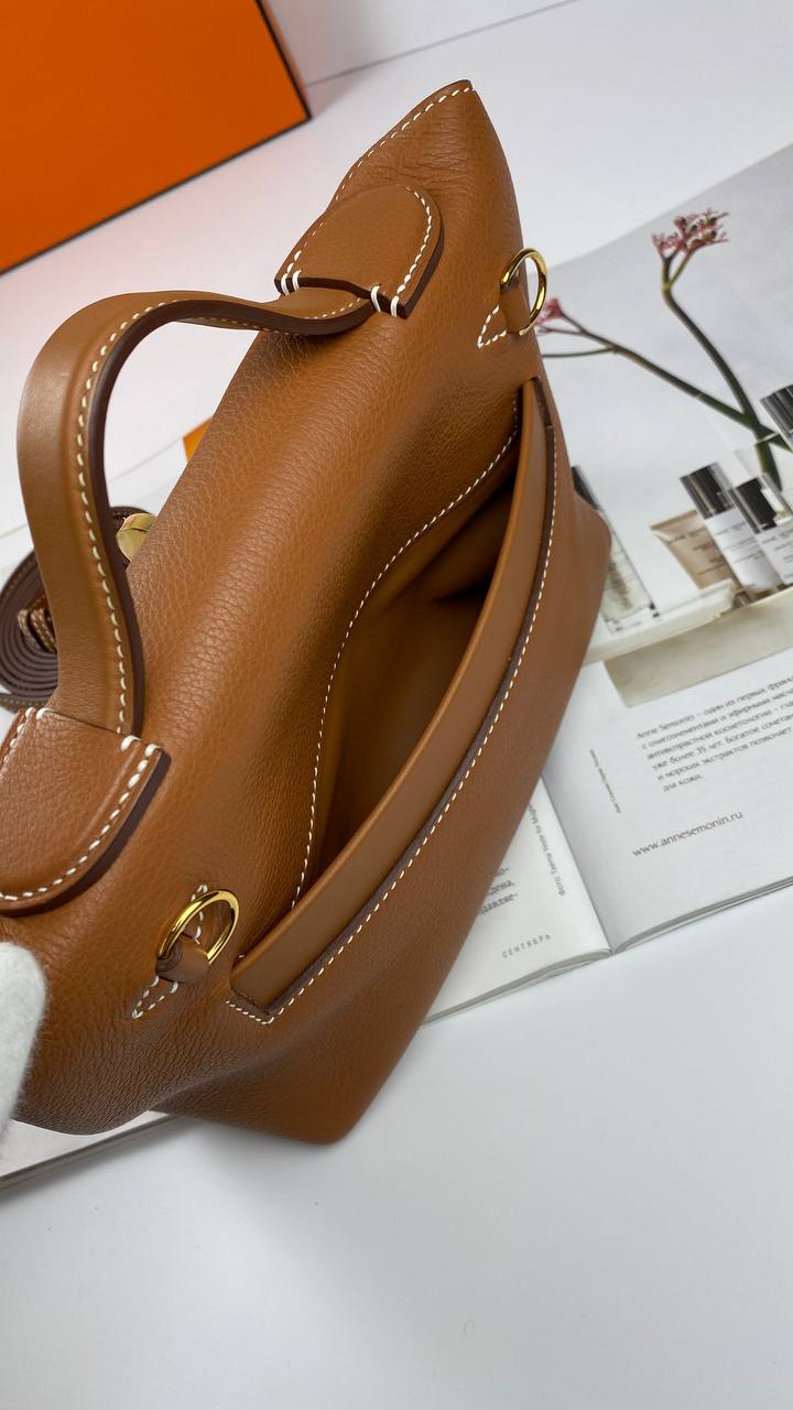 Hermes 24/24 Bag Evercolor with Swift 21 brown Gold Hardware