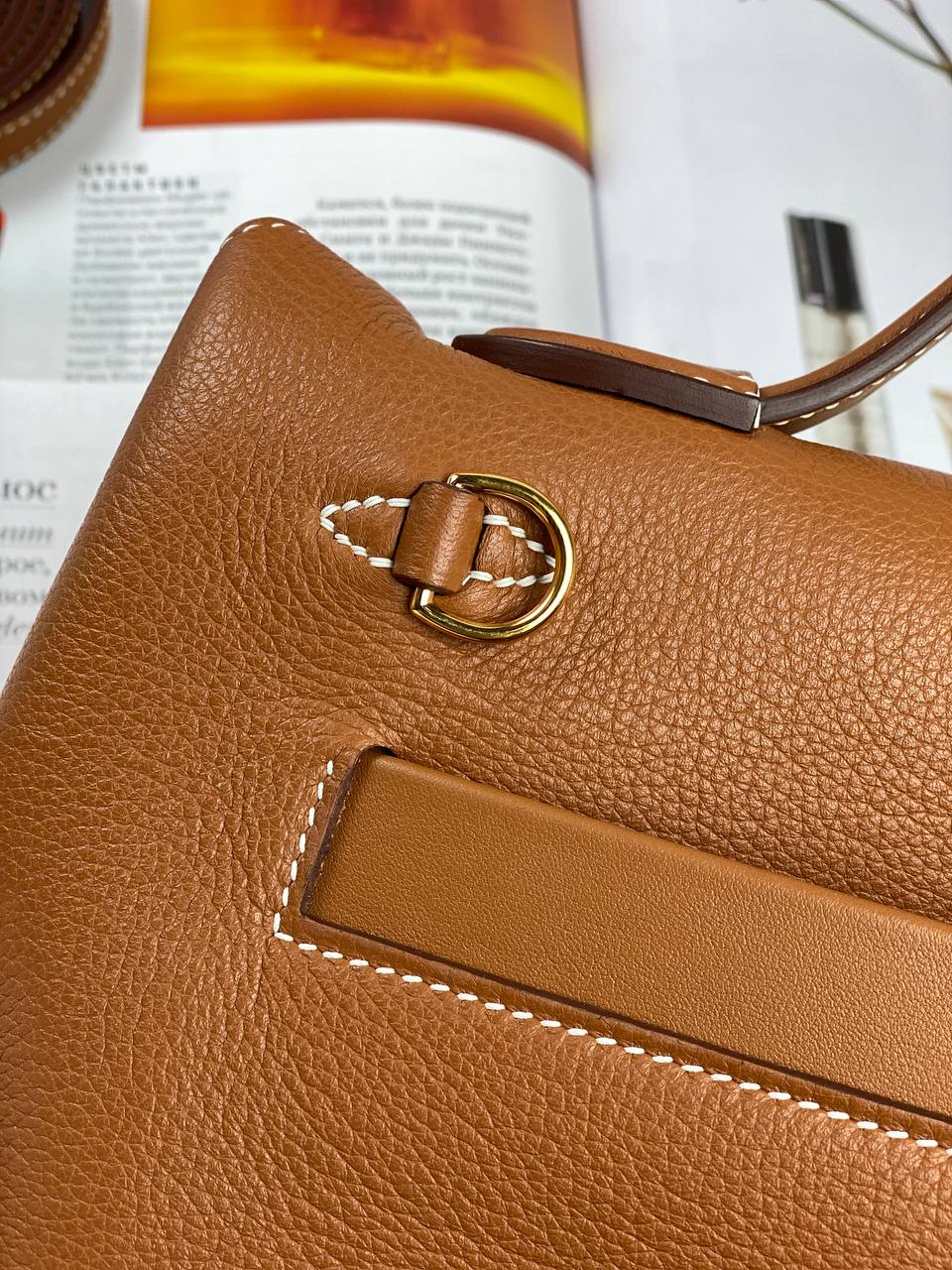Hermes 24/24 Bag Evercolor with Swift 21 brown Gold Hardware