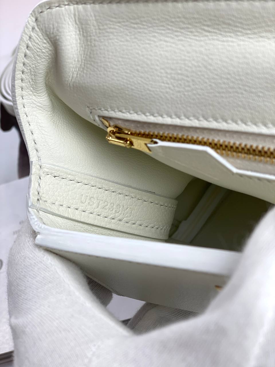Hermes 24/24 Bag Evercolor with Swift 21 white Gold Hardware