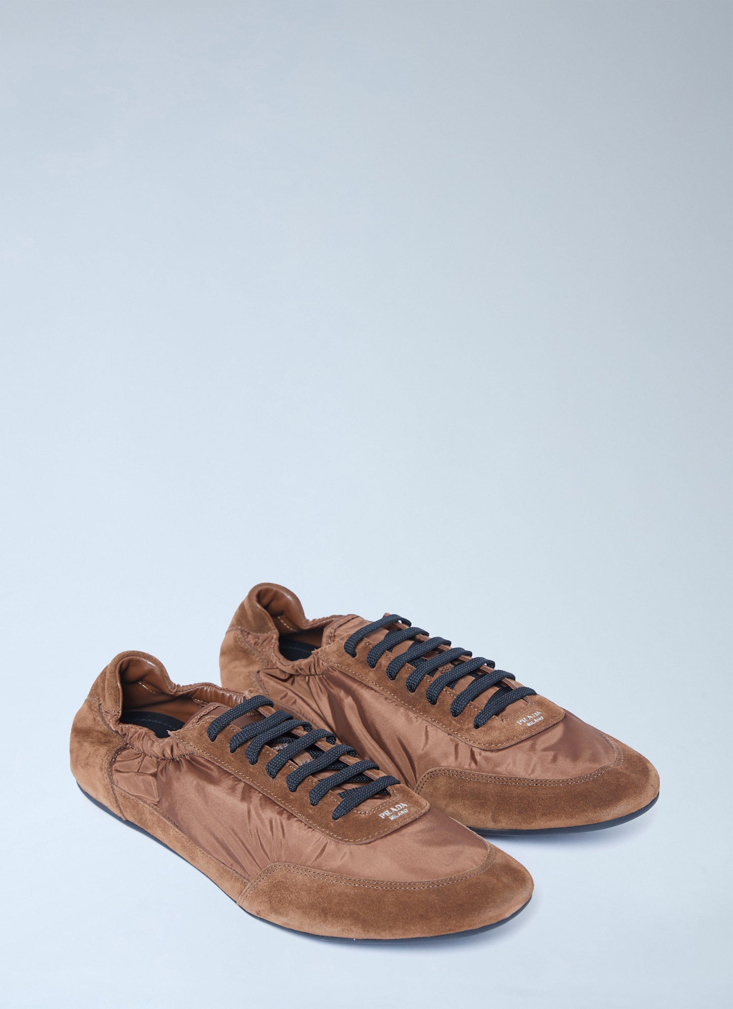 Prada Men Collapse Re-Nylon And Suede Sneakers