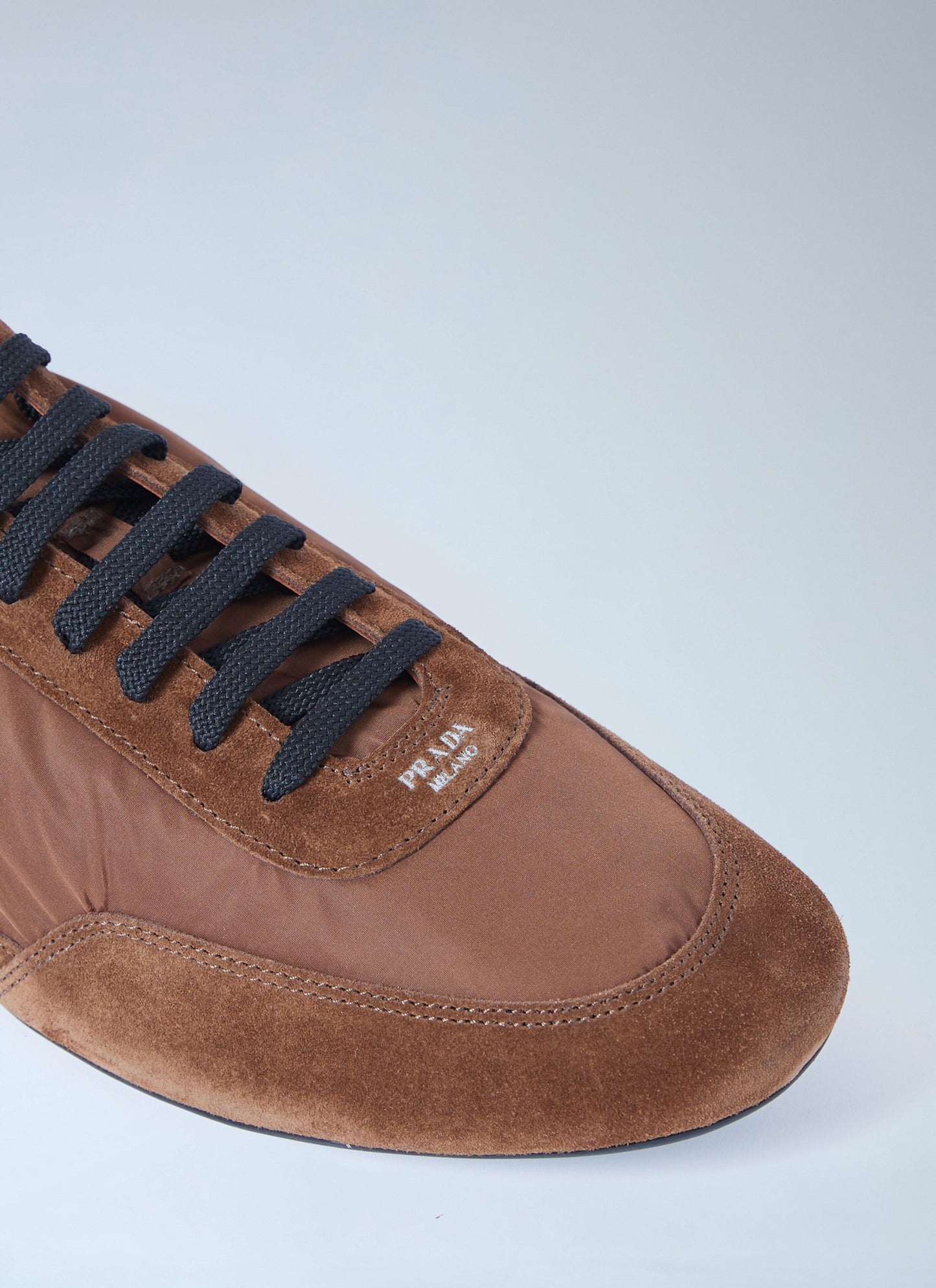 Prada Men Collapse Re-Nylon And Suede Sneakers