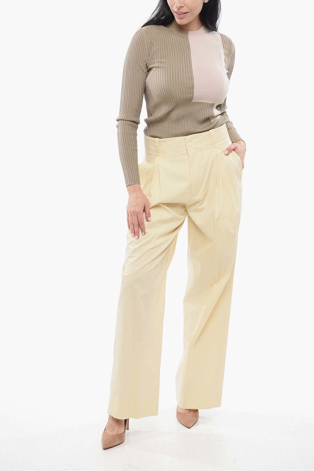 Bottega Veneta Silk Blend Palazzo Pants