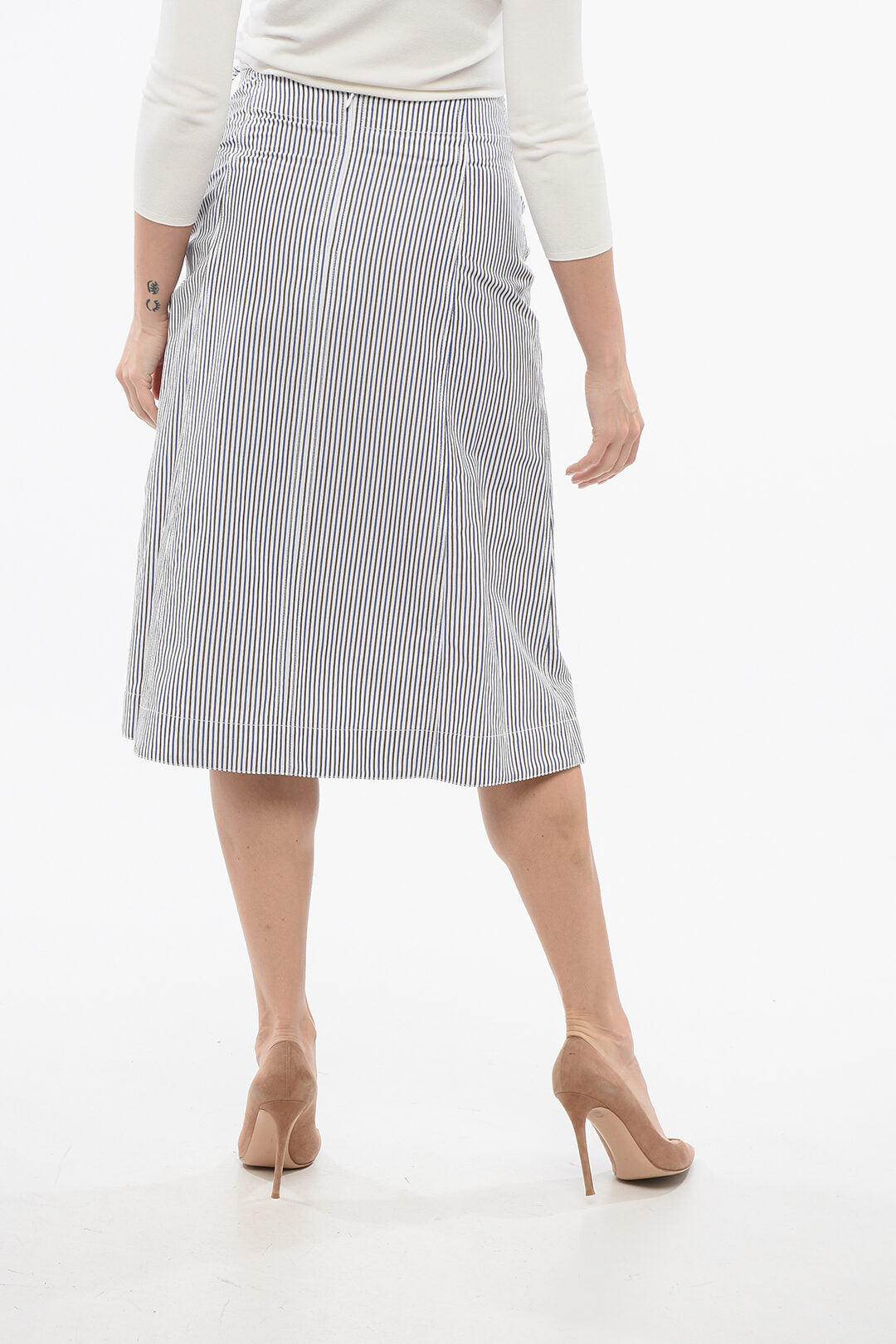 Bottega Veneta Striped Skirt with Knot Detail