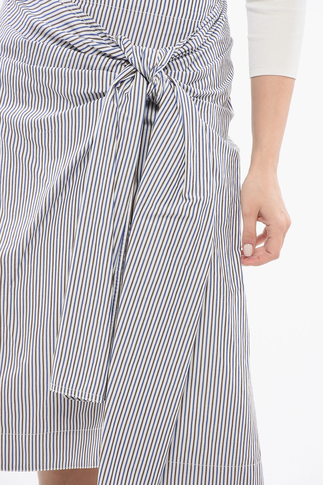 Bottega Veneta Striped Skirt with Knot Detail