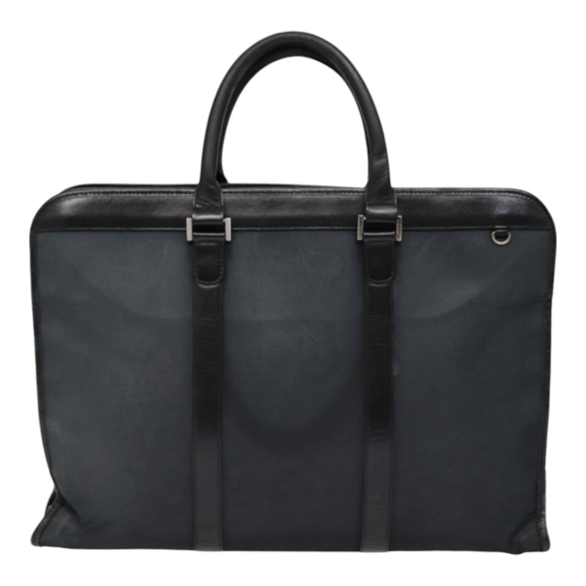 BURBERRY Black label Hand Bag Nylon Black Silver Auth ti2017