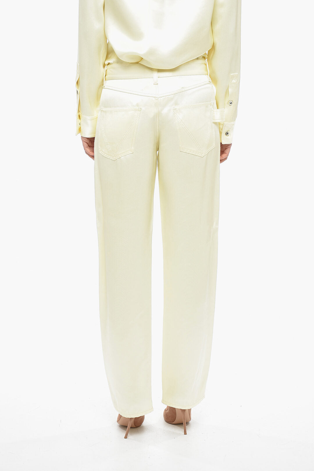 Bottega Veneta Viscose and Silk Blend Pants with Loose Fit