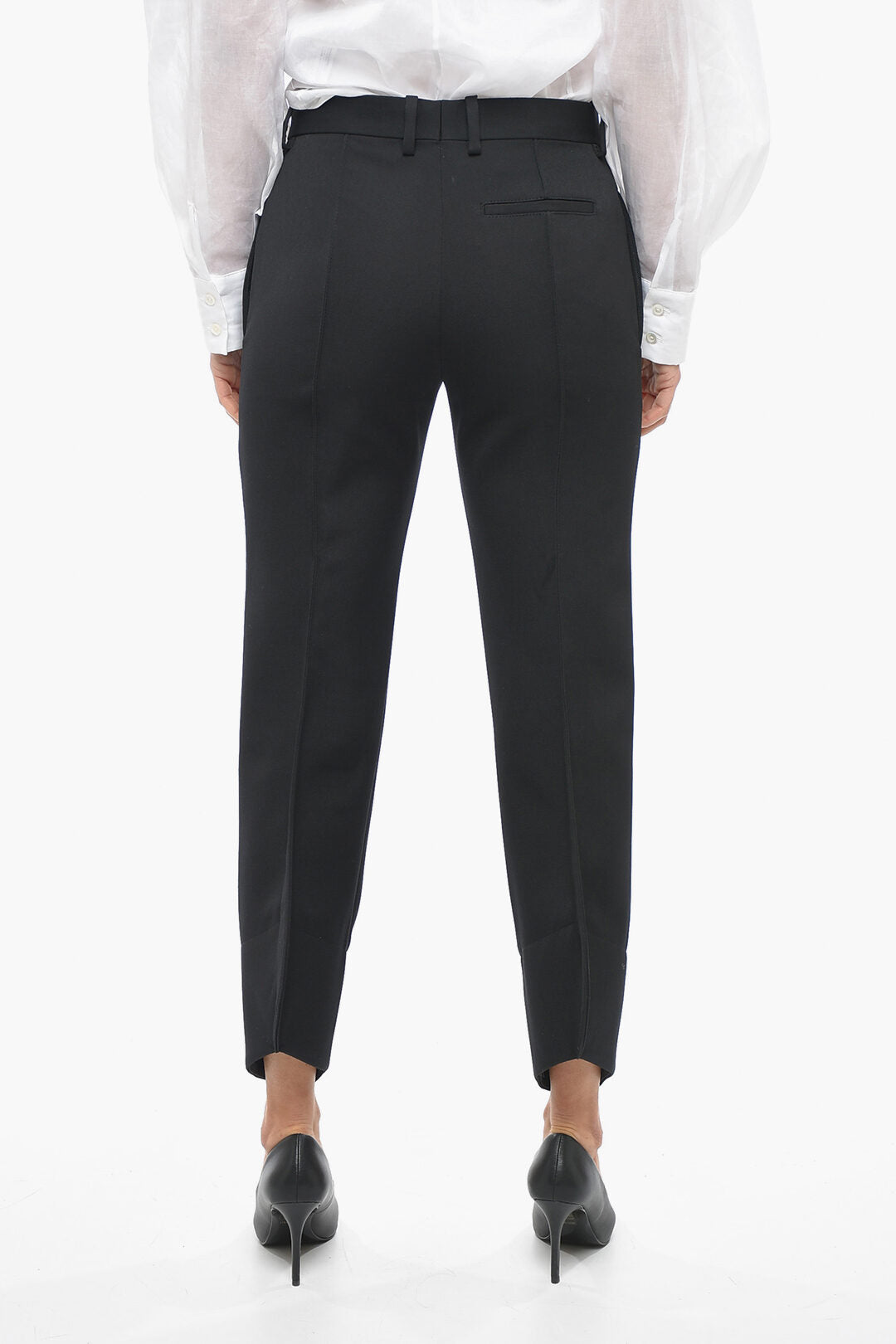 Bottega Veneta Wool Front-pleated Pants with Curved Design
