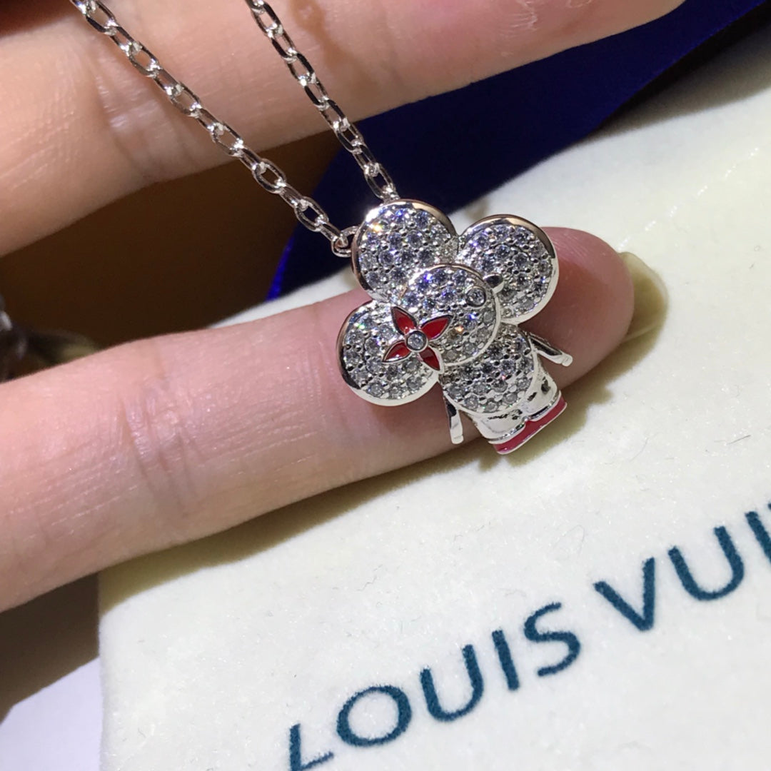 Louis Vuitton VIVIENNE RED BASIC PENDANT DIAMONDS NECKLACE