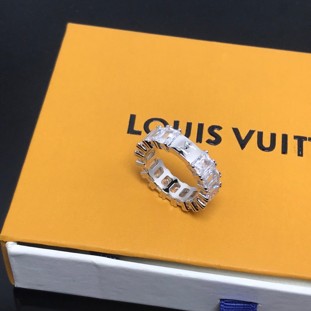 Louis Vuitton LOGO SILVER DIAMOND RING