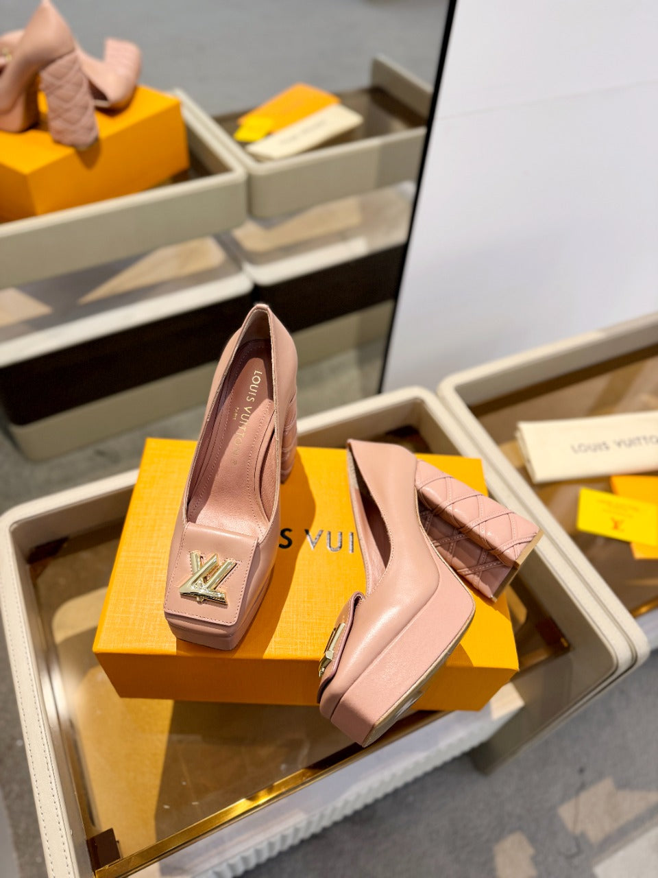 Louis Vuitton Shake Pump 120mm Nude Pink Cowhide