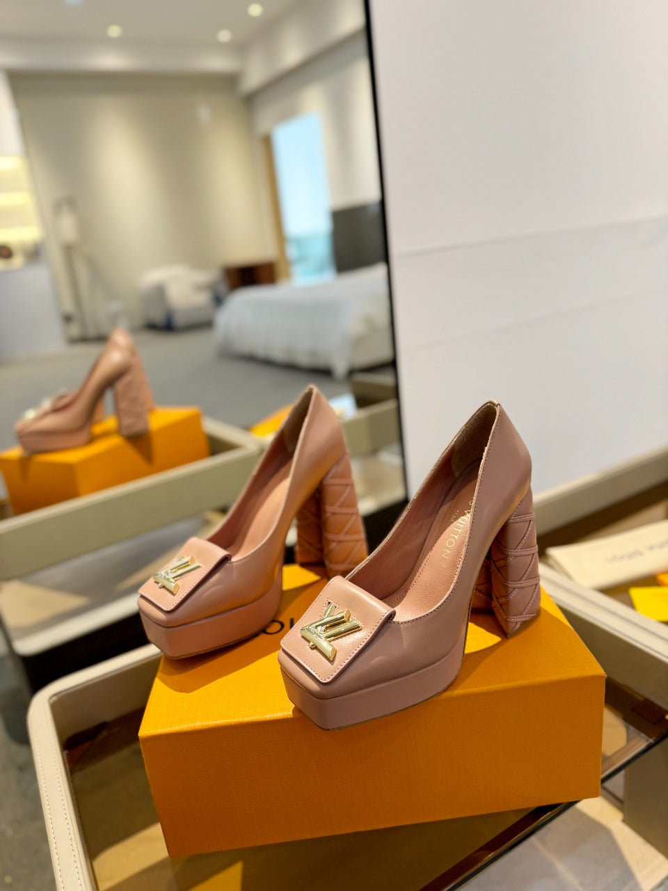 Louis Vuitton Shake Pump 120mm Nude Pink Cowhide