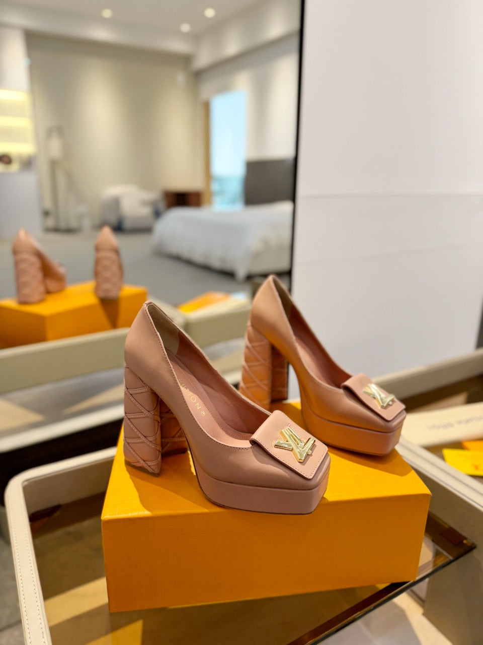 Louis Vuitton Shake Pump 120mm Nude Pink Cowhide