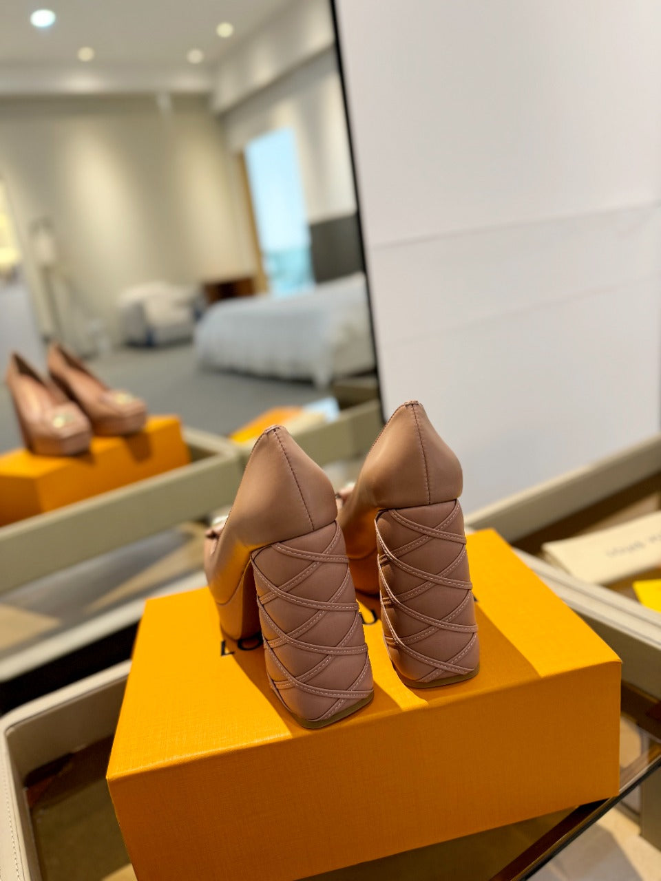 Louis Vuitton Shake Pump 120mm Nude Pink Cowhide