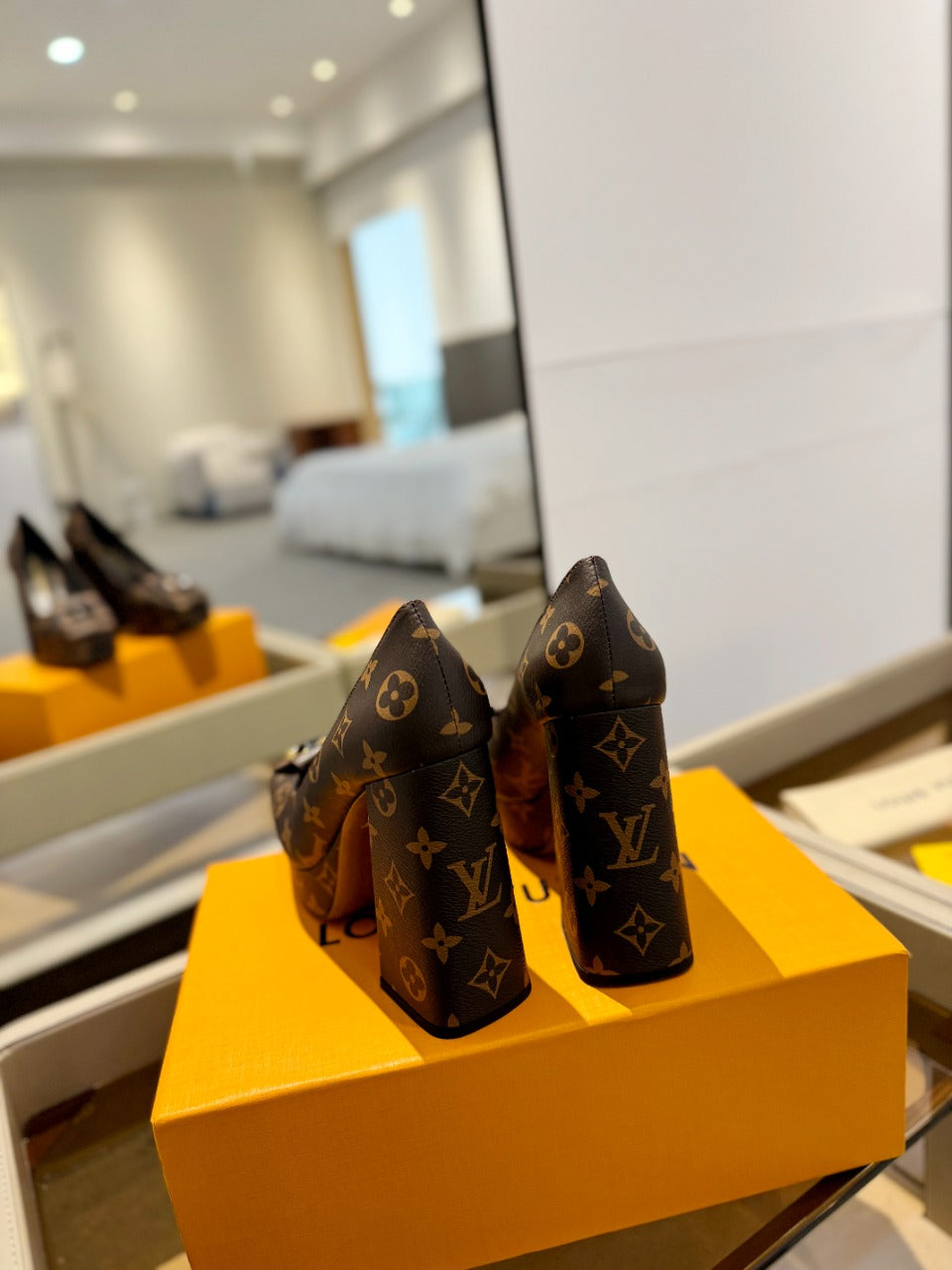 Louis Vuitton Shake Pump 120mm Dark Brown Monogram Cowhide