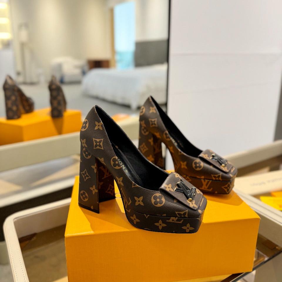 Louis Vuitton Shake Pump 120mm Dark Brown Monogram Cowhide