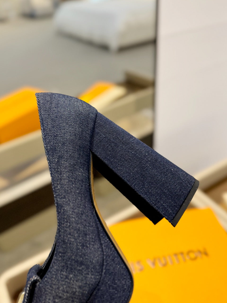 Louis Vuitton Shake Pump 120mm Dark Blue Fabric Denim