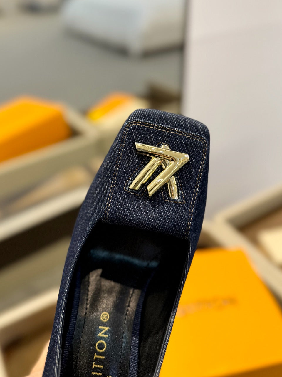 Louis Vuitton Shake Pump 120mm Dark Blue Fabric Denim