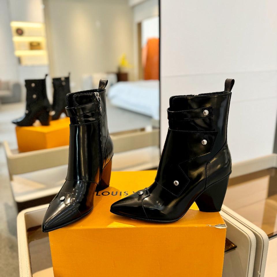 Louis Vuitton Trinity Ankle Boot 75mm Glossy Black Calfskin