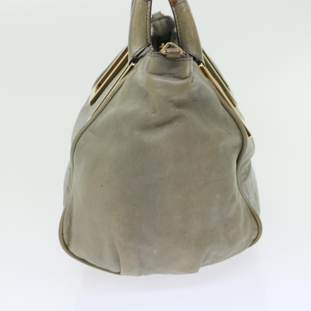 Chloe Etel Hand Bag Leather 2way Gray 03-11-50 yb181