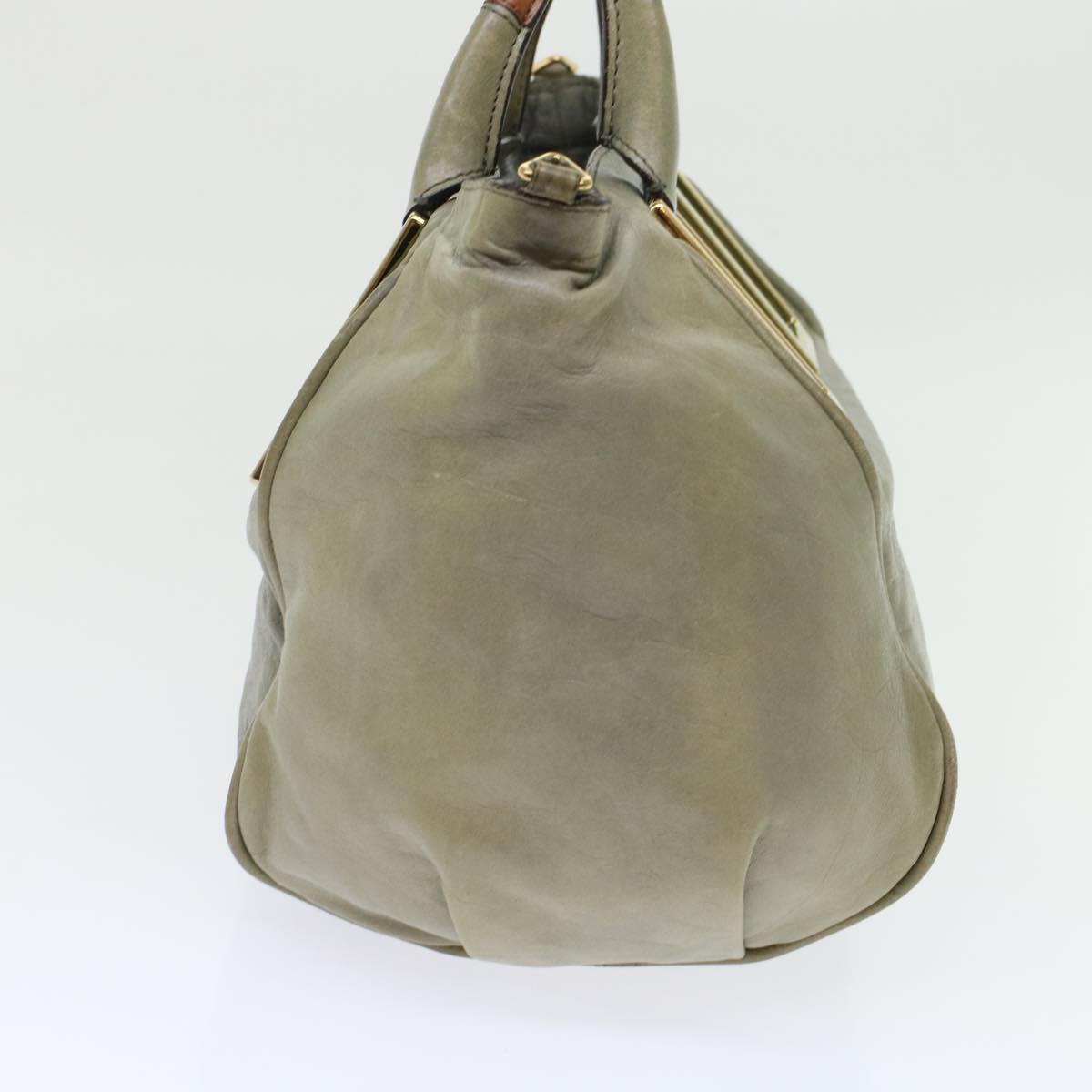 Chloe Etel Hand Bag Leather 2way Gray 03-11-50 yb181