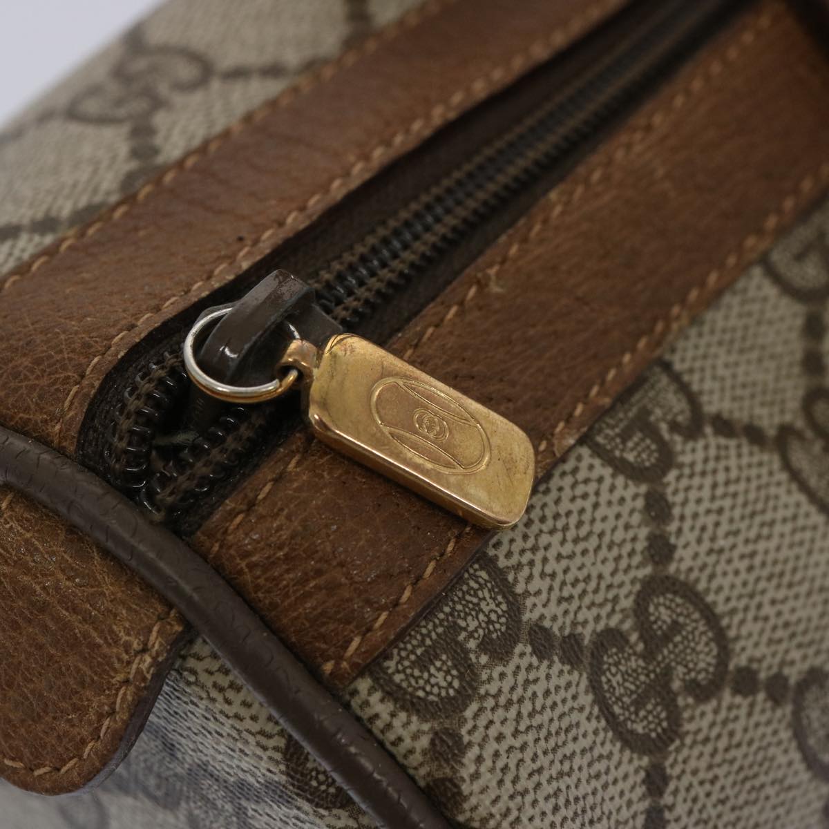 GUCCI GG Canvas Web Sherry Line Boston Bag Beige Green 111 02 007 Auth yk10448
