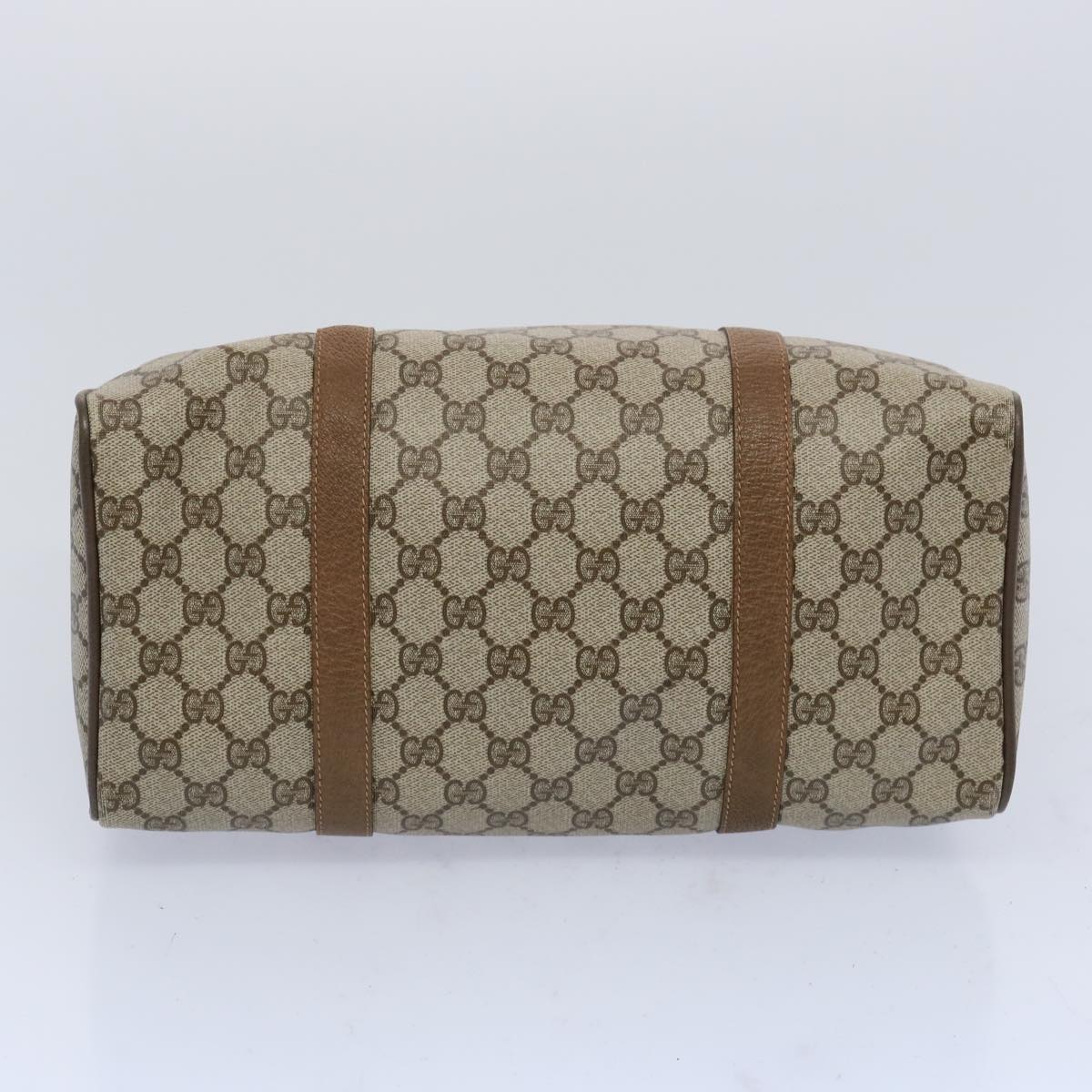 GUCCI GG Canvas Web Sherry Line Boston Bag Beige Green 111 02 007 Auth yk10448