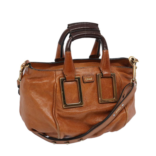 Chloe Etel Hand Bag Leather 2way Brown 01 11 50 yk10588