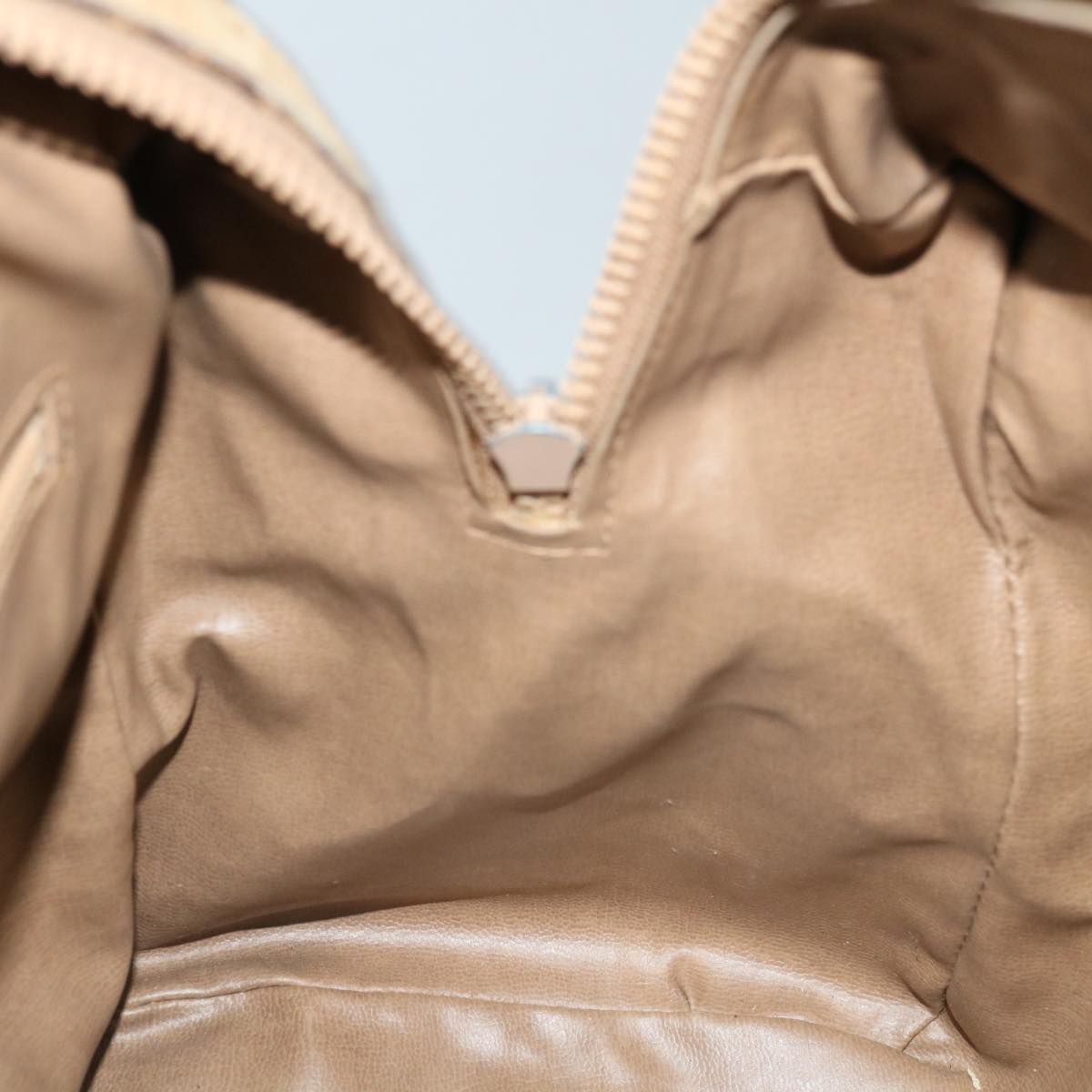 CELINE C Macadam Canvas Boston Bag Beige Auth yk11254