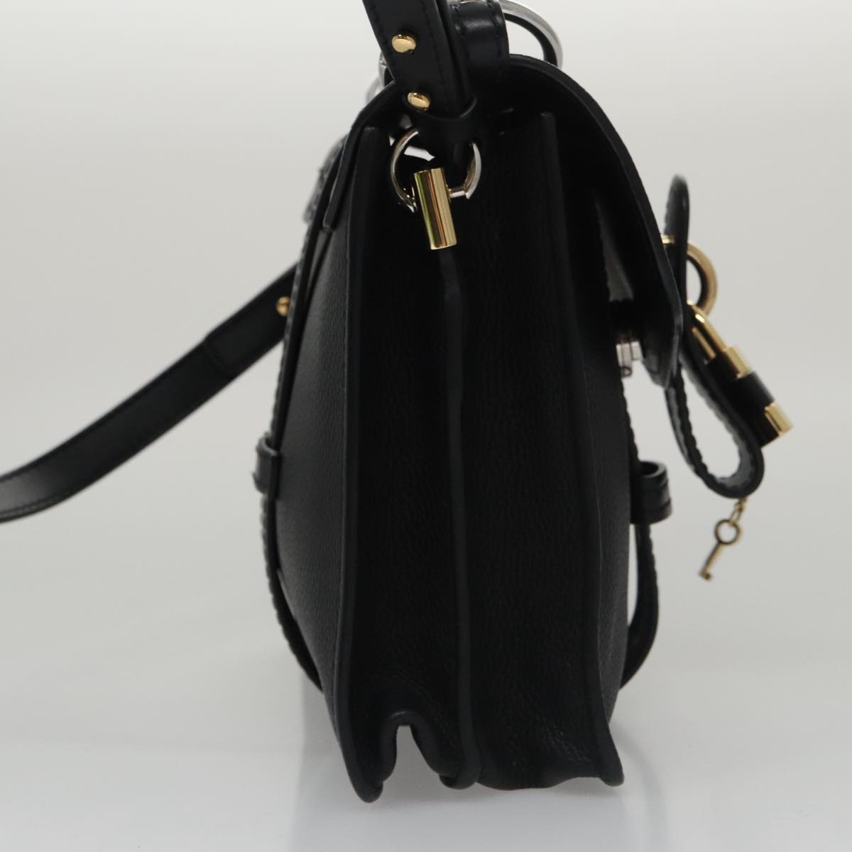 Chloe Small Day Abbey Hand Bag Leather 2way Black yk16365A