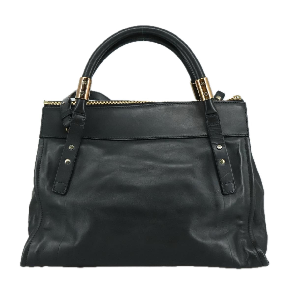 Chloe Victoria Hand Bag Leather 2way Black yk16517