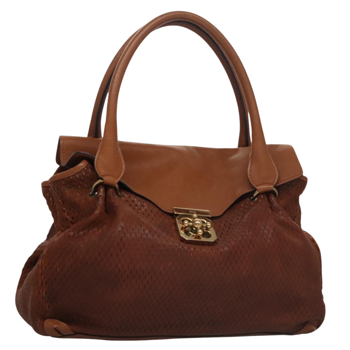 Chloe Elsie Hand Bag Leather Brown yk16519