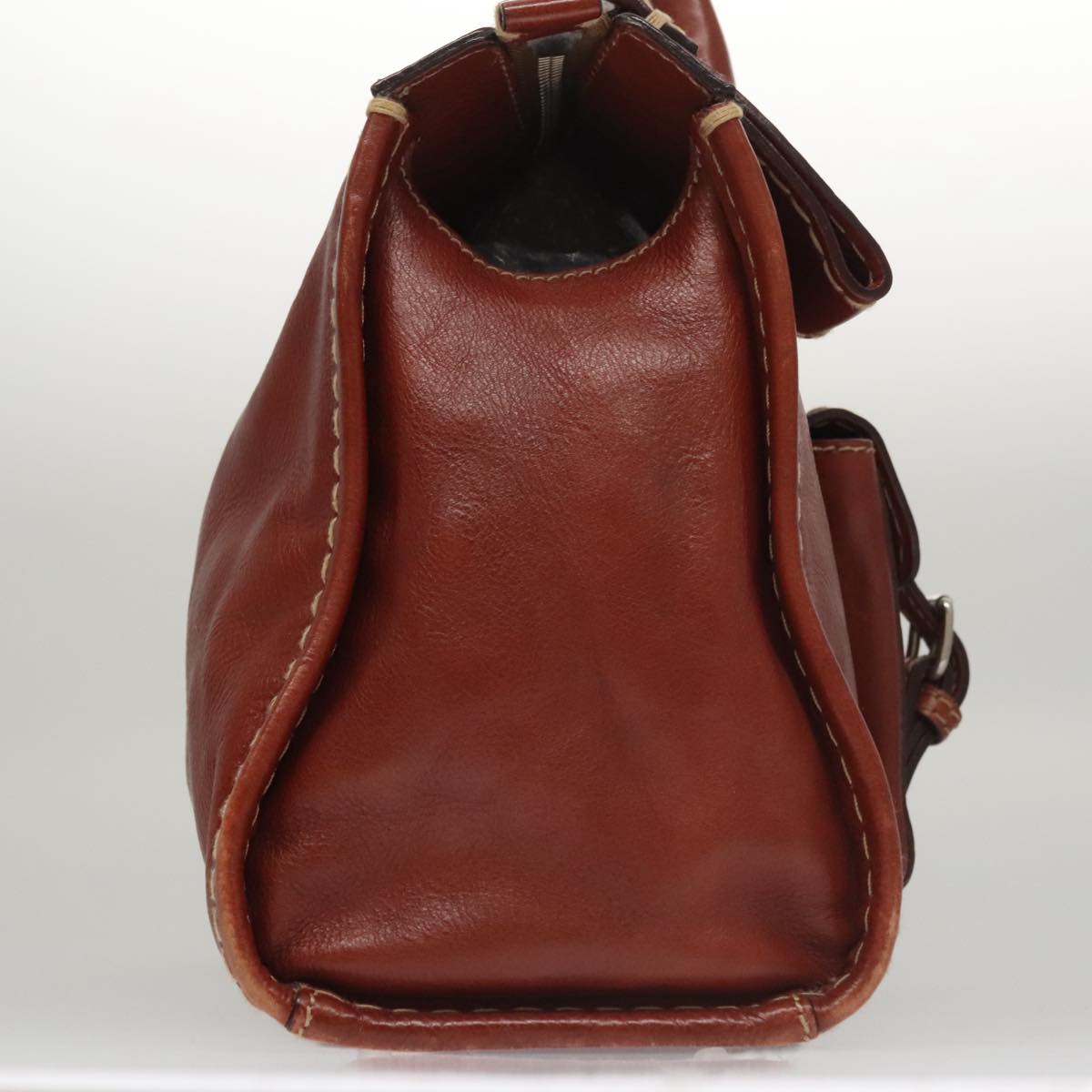 Chloe Edith Hand Bag Leather Brown Silver yk16622
