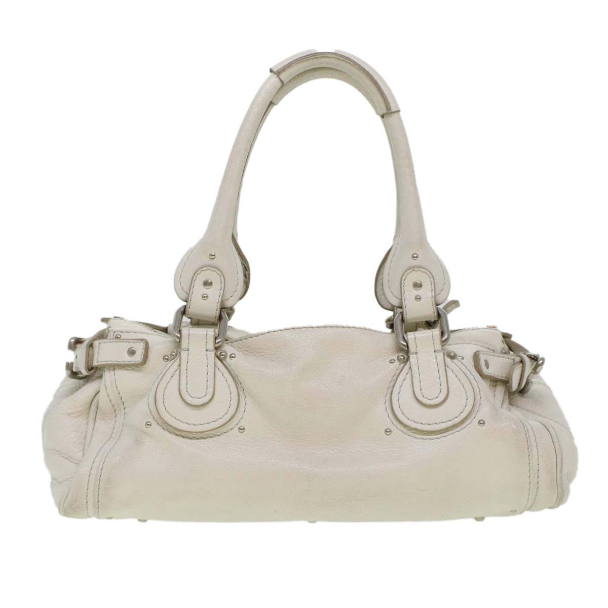 Chloe Paddington Hand Bag Leather White 03-08-51-5191 yk6940