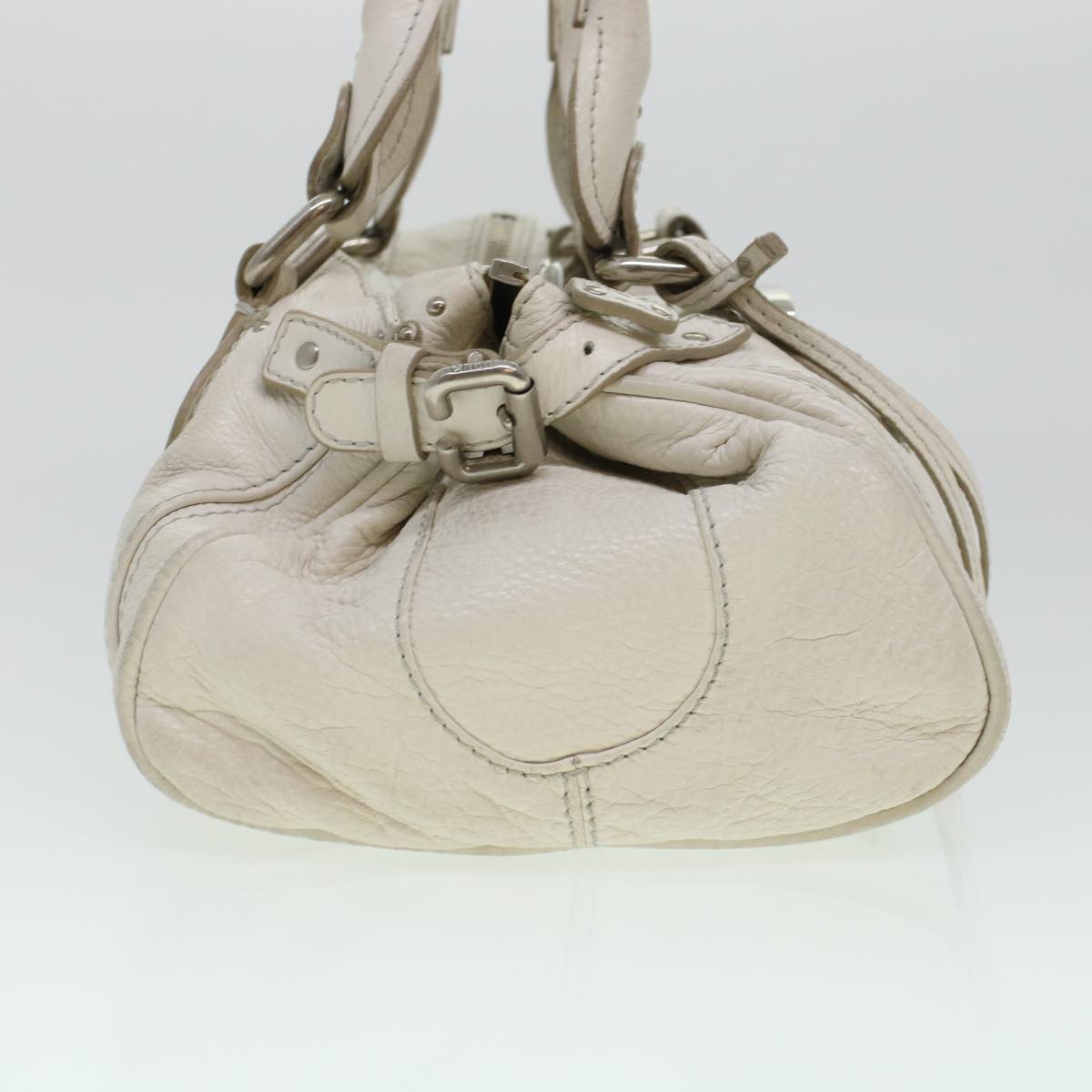 Chloe Paddington Hand Bag Leather White 03-08-51-5191 yk6940