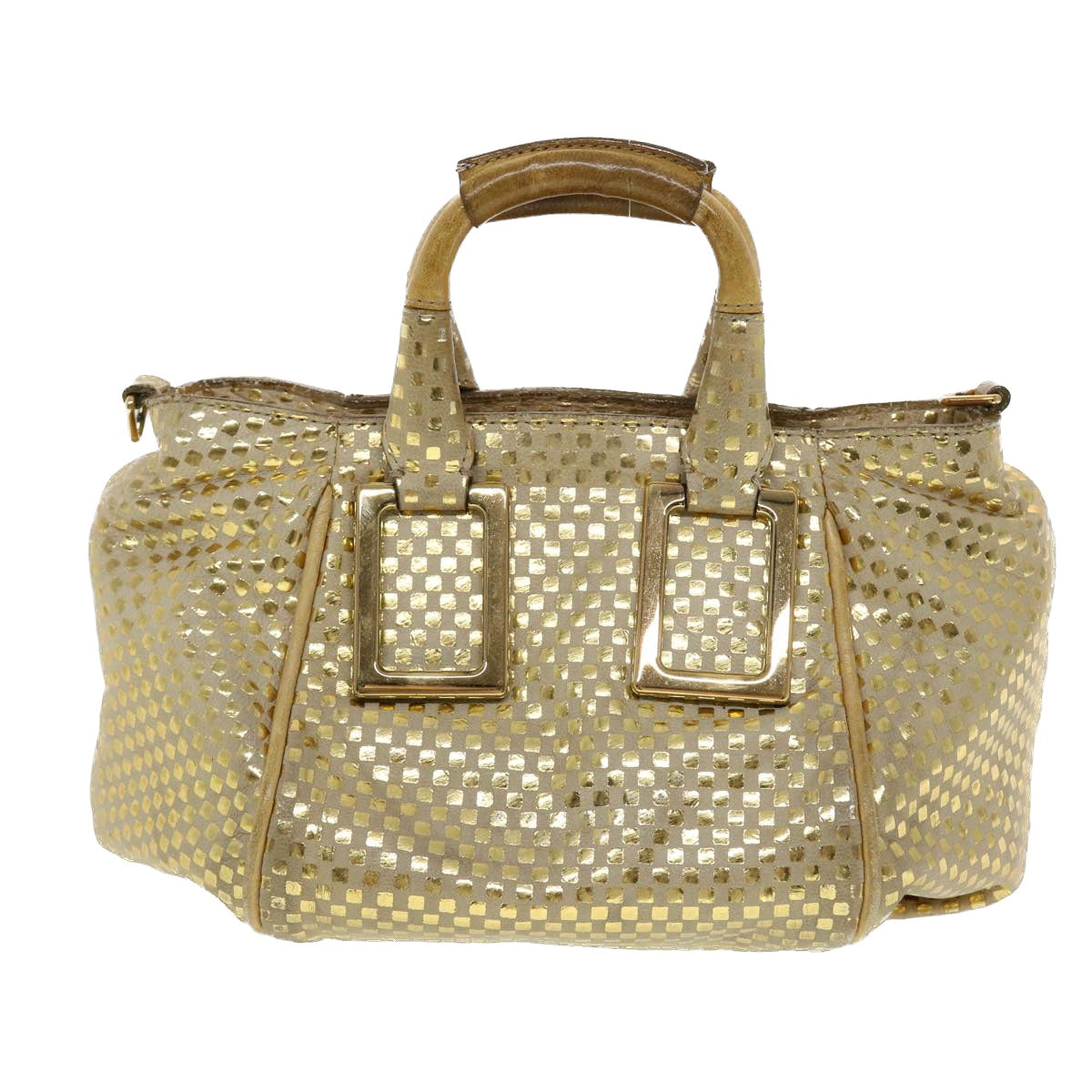 Chloe Etel Hand Bag Leather 2way Gold Tone yk7356