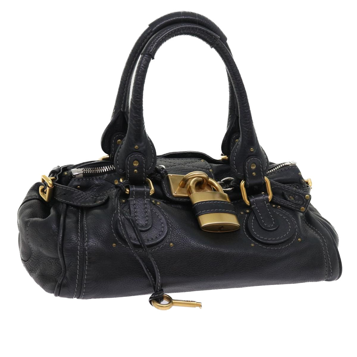 Chloe Paddington Hand Bag Leather Black yk8557