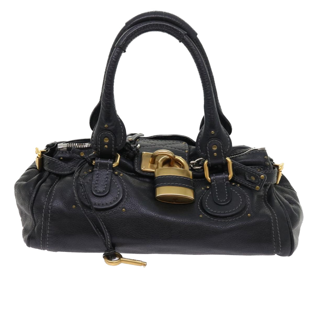 Chloe Paddington Hand Bag Leather Black yk8557