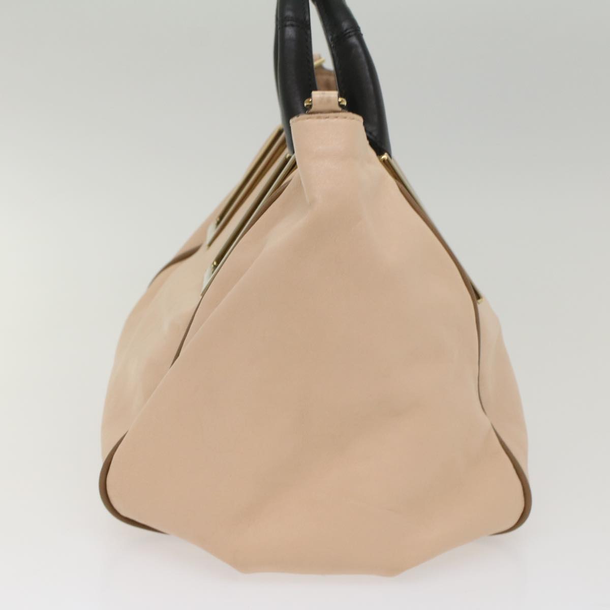 Chloe Etel Hand Bag Leather 2way Beige 03-13-50-65 yk8722