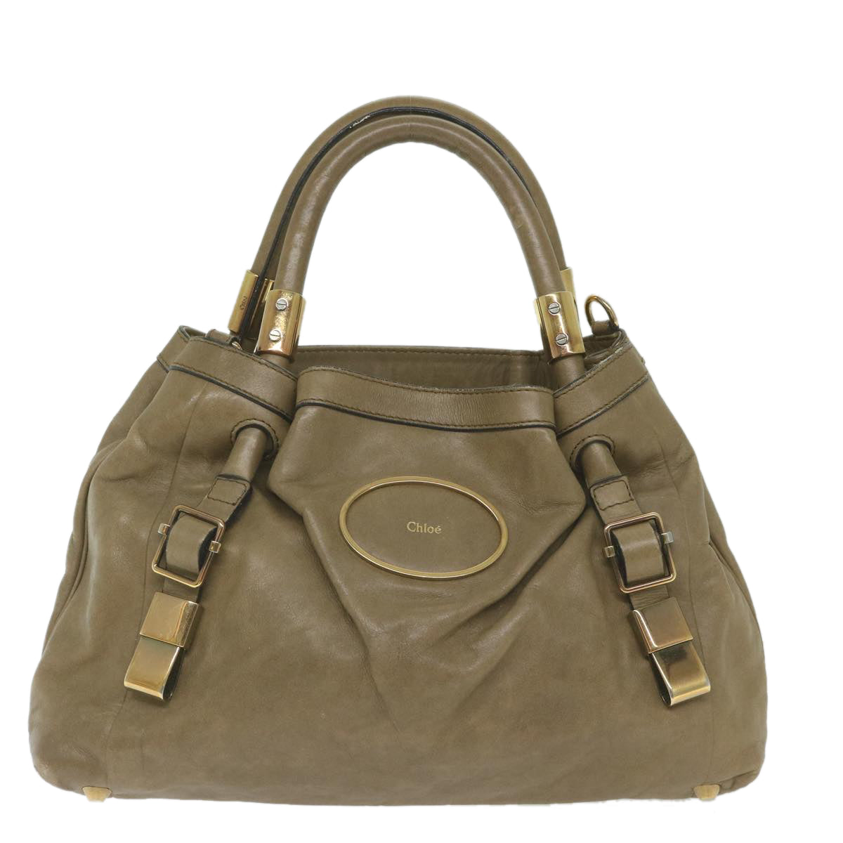 Chloe Victoria Hand Bag Leather Beige yk9516