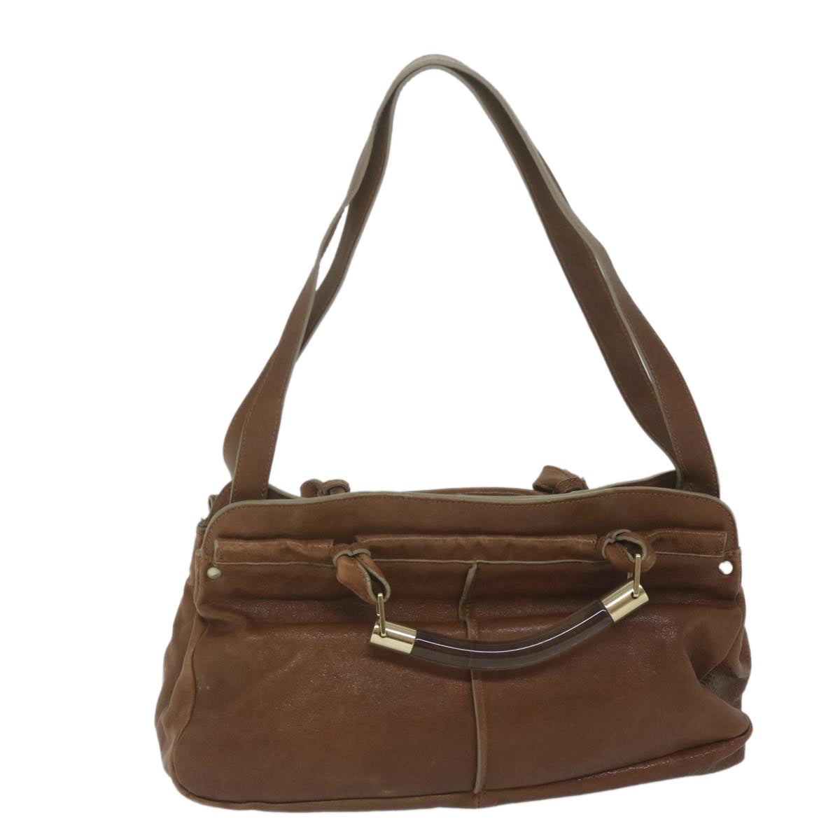 Chloe Hand Bag Leather Brown 01 08 53 12 yk9860