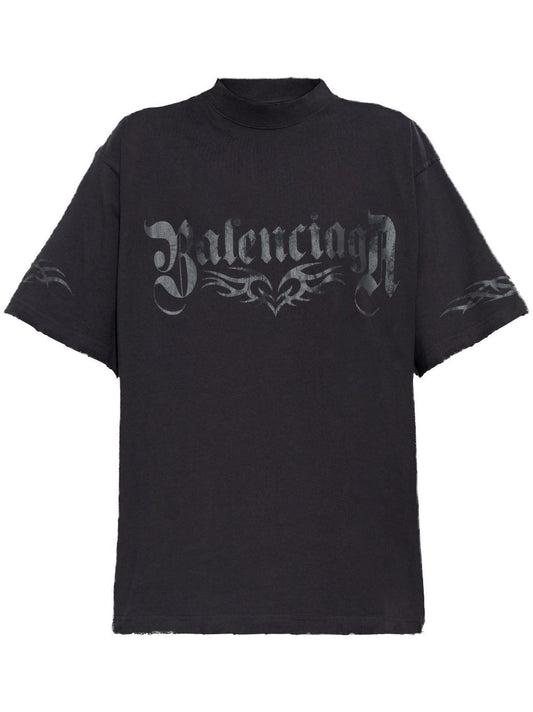 Balenciaga Women Medium Fit Printed Logo T-Shirt