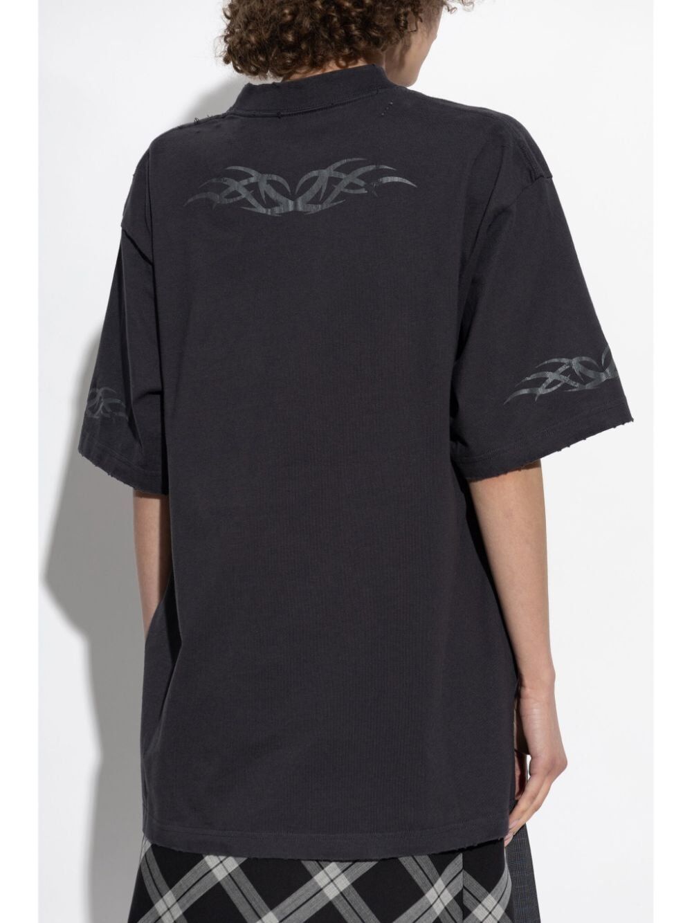 Balenciaga Women Medium Fit Printed Logo T-Shirt